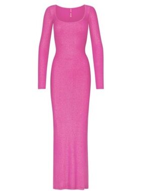 BNWT SKIMS LONG SLEEVE PINK LOUNGE DRESS SIZE 4X